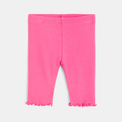 بنطلون بناتي للفتيات الرضيعات وردي سادة من القماش المضلع